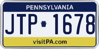 PA license plate JTP1678