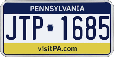 PA license plate JTP1685