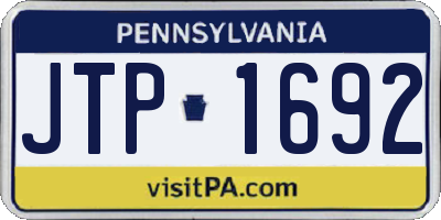 PA license plate JTP1692