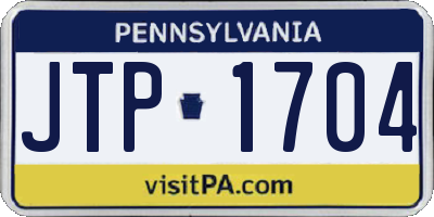 PA license plate JTP1704
