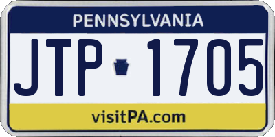 PA license plate JTP1705