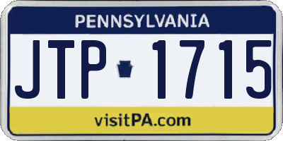 PA license plate JTP1715