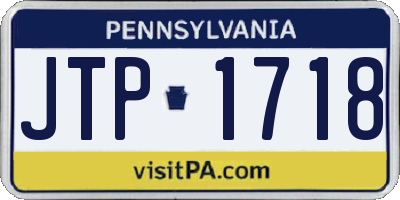 PA license plate JTP1718