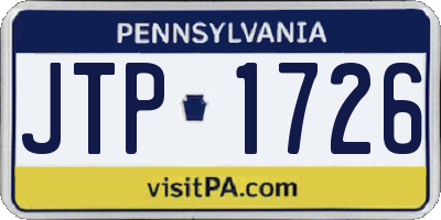 PA license plate JTP1726