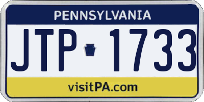 PA license plate JTP1733
