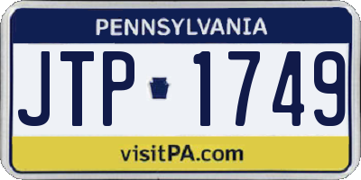 PA license plate JTP1749
