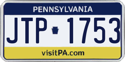 PA license plate JTP1753