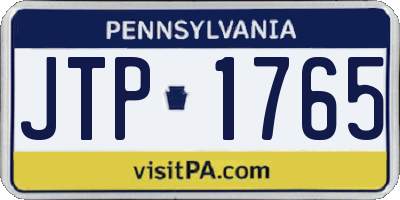 PA license plate JTP1765