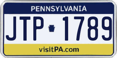 PA license plate JTP1789