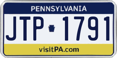 PA license plate JTP1791