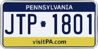 PA license plate JTP1801