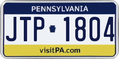 PA license plate JTP1804