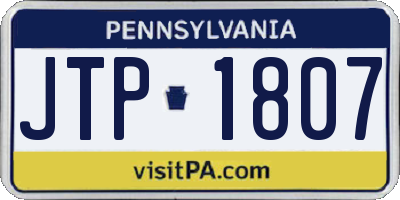 PA license plate JTP1807