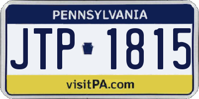 PA license plate JTP1815
