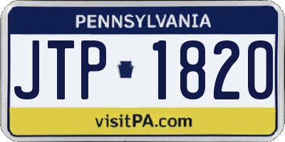 PA license plate JTP1820