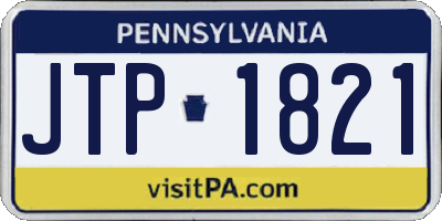 PA license plate JTP1821
