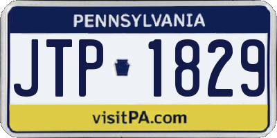 PA license plate JTP1829