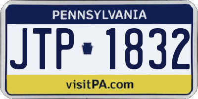 PA license plate JTP1832