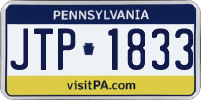 PA license plate JTP1833