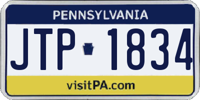 PA license plate JTP1834