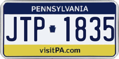 PA license plate JTP1835