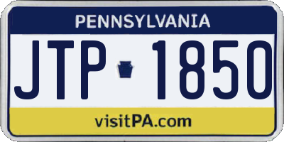 PA license plate JTP1850