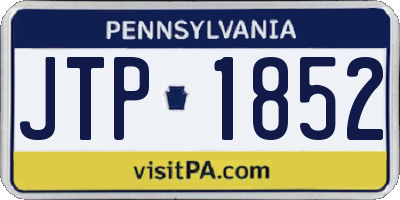 PA license plate JTP1852