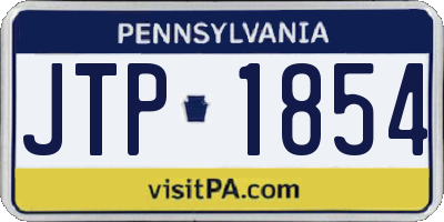 PA license plate JTP1854