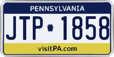 PA license plate JTP1858