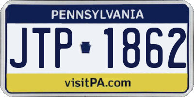 PA license plate JTP1862