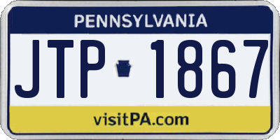 PA license plate JTP1867