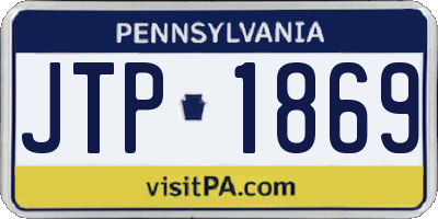 PA license plate JTP1869