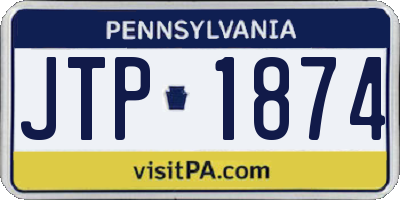 PA license plate JTP1874