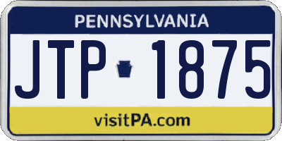 PA license plate JTP1875