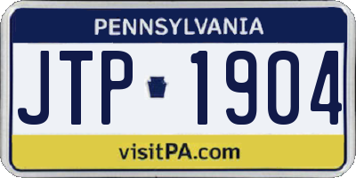 PA license plate JTP1904