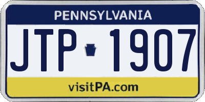 PA license plate JTP1907