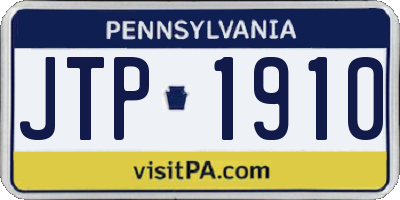 PA license plate JTP1910