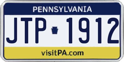 PA license plate JTP1912