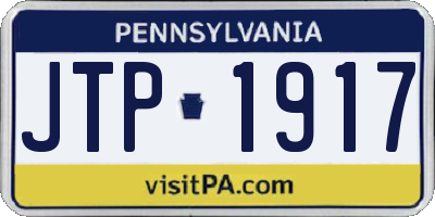 PA license plate JTP1917