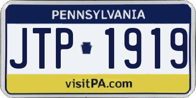 PA license plate JTP1919
