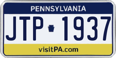 PA license plate JTP1937