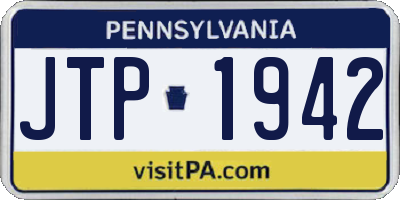 PA license plate JTP1942