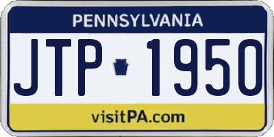 PA license plate JTP1950