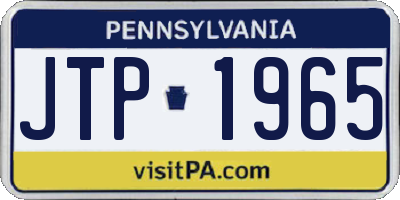 PA license plate JTP1965
