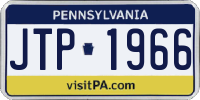 PA license plate JTP1966
