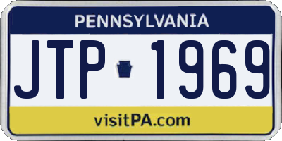 PA license plate JTP1969