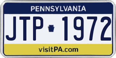PA license plate JTP1972