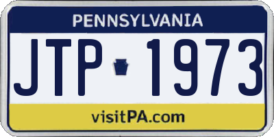 PA license plate JTP1973