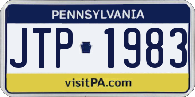 PA license plate JTP1983