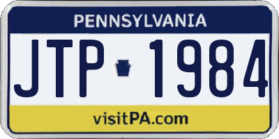 PA license plate JTP1984